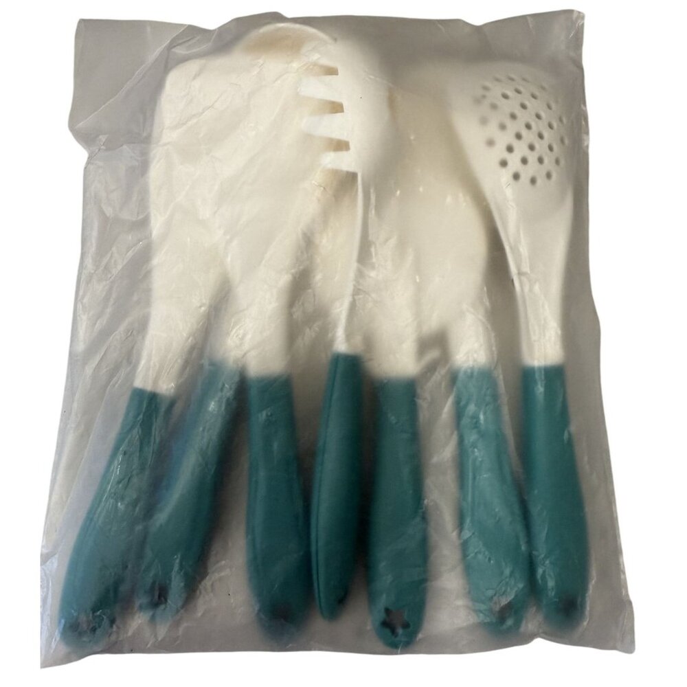 Kids Play Kitchen Utensil Set Plastic Slotted Spoon Spatula Pasta Pizza Cutter